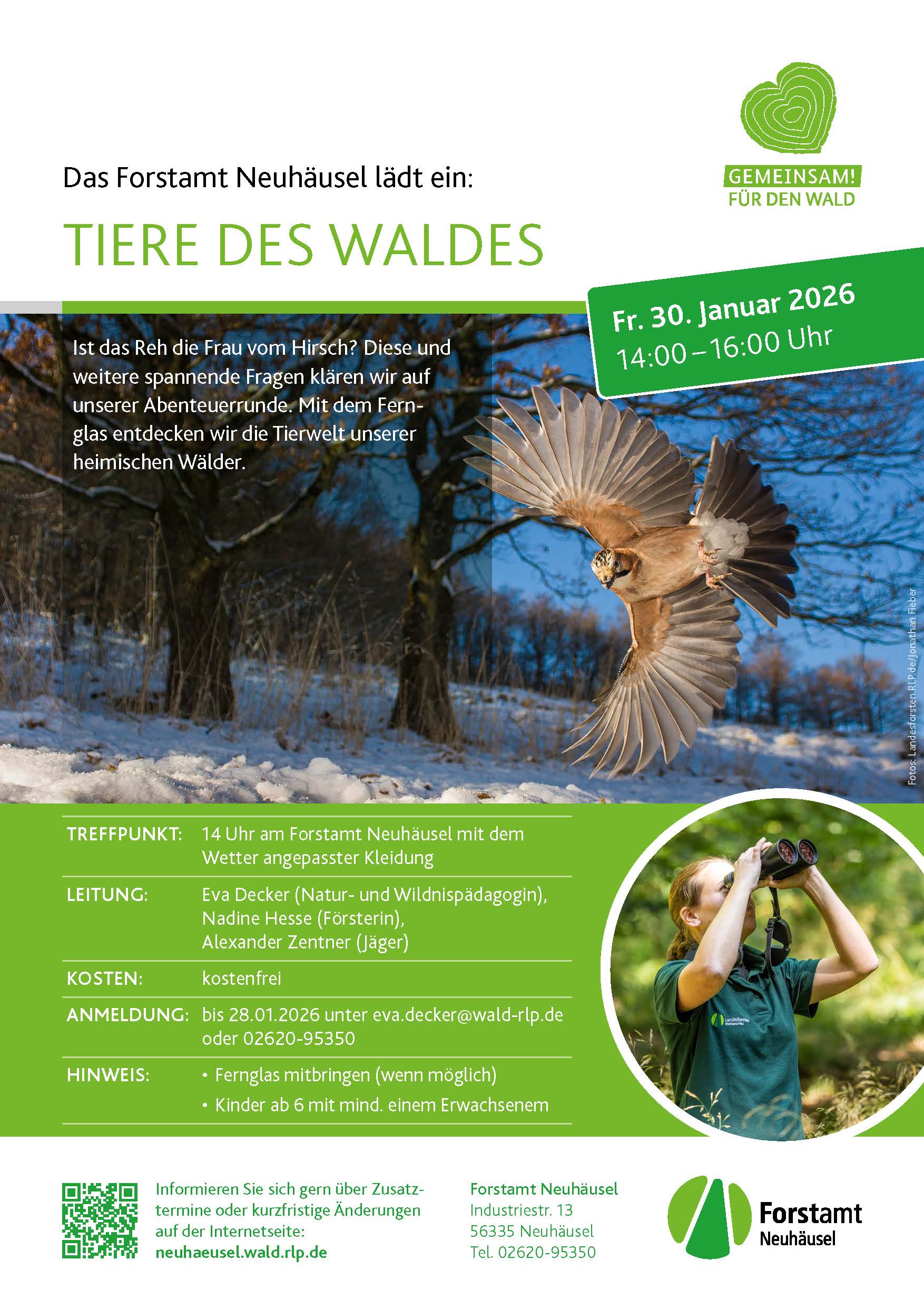 Kurs zur Entdeckung der Waldbewohner am 30. Januar 2026