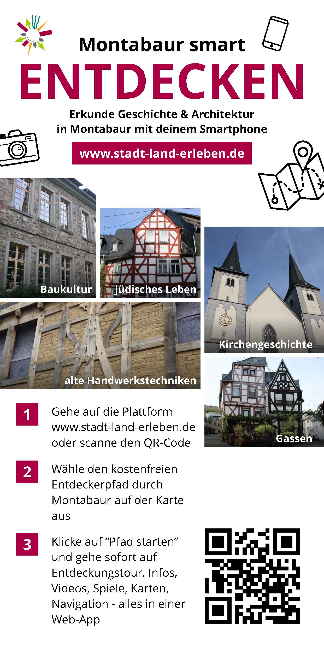 Erkunde Montabaur mit deinem Smartphone und entdecke die Baukultur.
